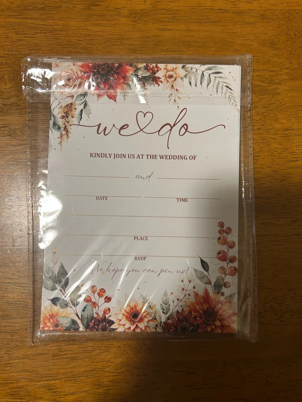 N/A wedding invitations